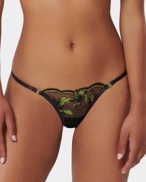 Bluebella Coppelia Eco Thong Panties Black | USAFM3166