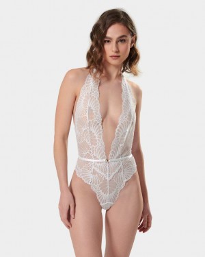 Bluebella Elodie Soft Bodysuit White | USATV3202