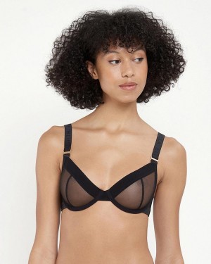 Bluebella Lilia Mesh Wired Bras Black | USABC3111