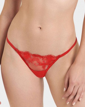 Bluebella Marseille Thong Lingerie Red | USARW3247