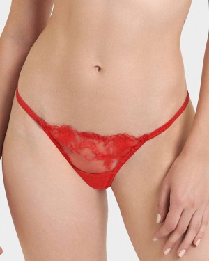 Bluebella Marseille Thong Panties Red | USAAP3143