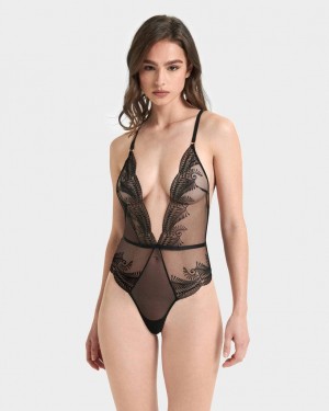 Bluebella Rafaela Soft Bodysuit Black | USASO3213