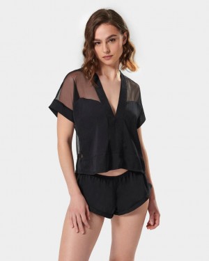 Bluebella Richmond Short Pajama Sets Black | USAWY3443