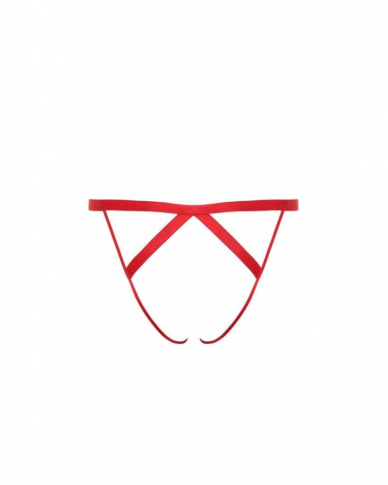 Bluebella Allegra Ouvert Panty Panties Red | USAEX3177