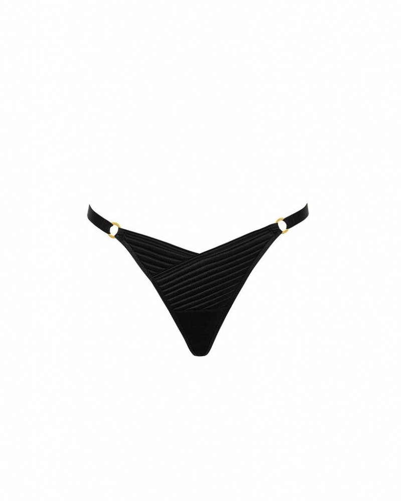 Bluebella Allegra Thong Lingerie Black | USAAP3311