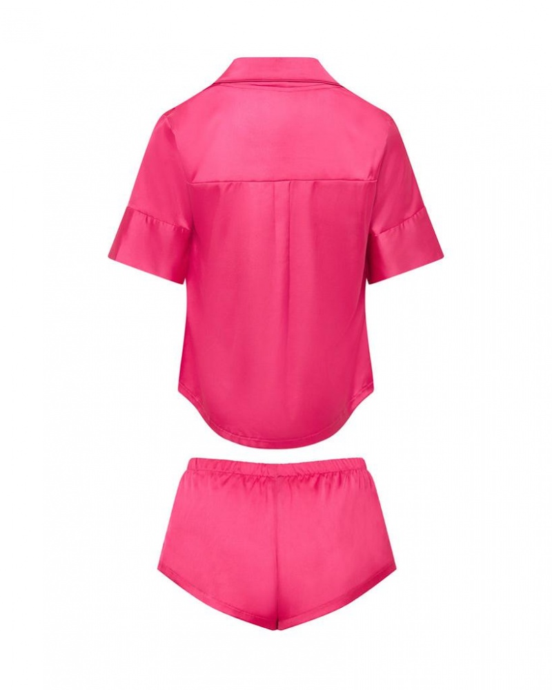 Bluebella Alma Luxury Satin Short Pajama Sets Fuchsia Pink | USALH3452