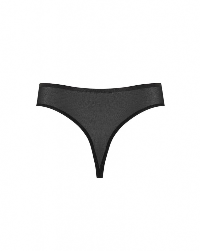 Bluebella Alya Eco High-Waist Thong Lingerie Black | USAOR3269