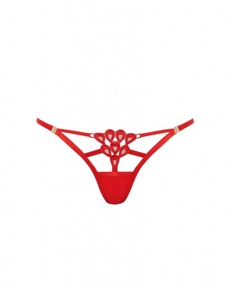 Bluebella Aria Thong Lingerie Red | USAEX3319