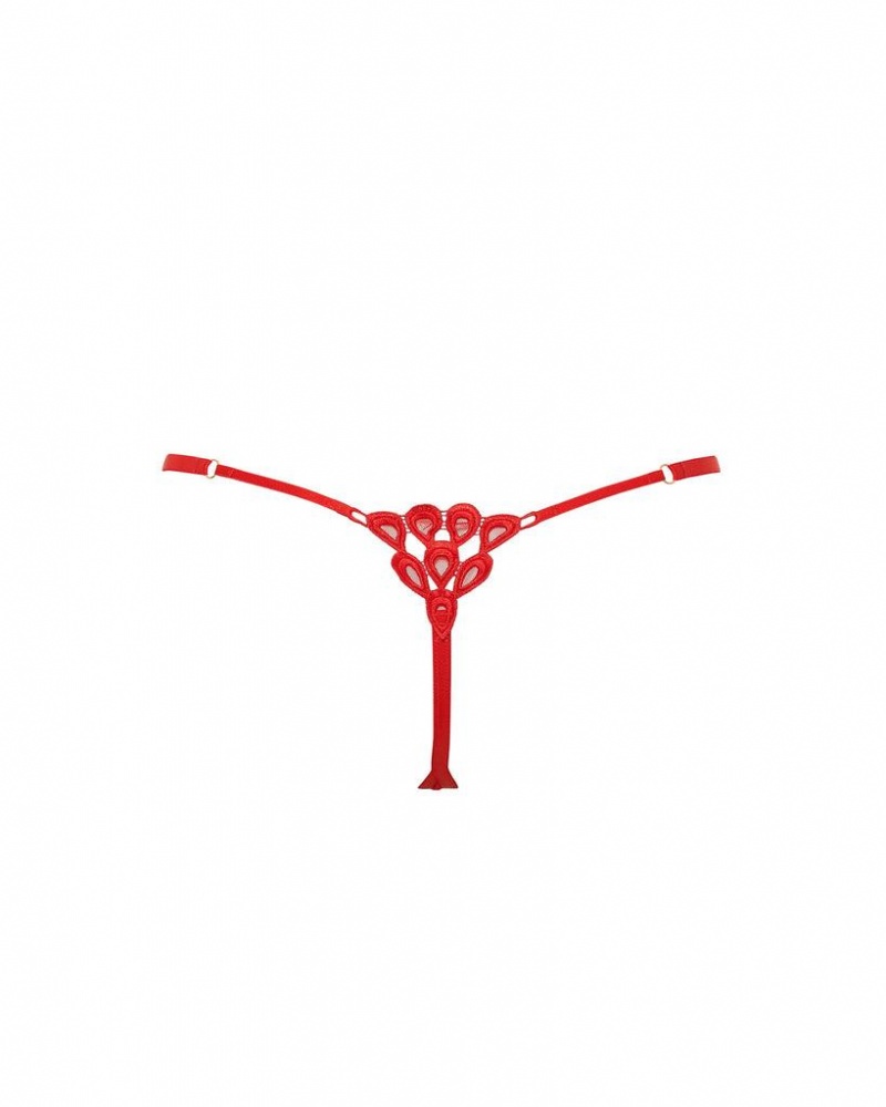 Bluebella Aria Thong Lingerie Red | USAEX3319