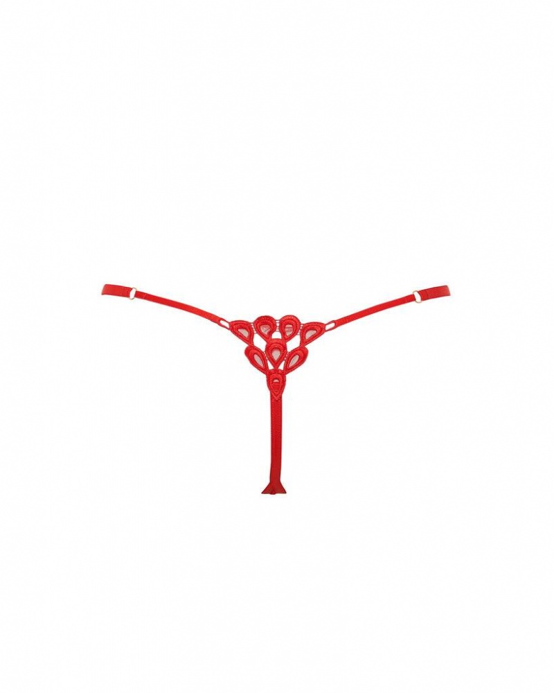 Bluebella Aria Thong Panties Red | USAHK3190