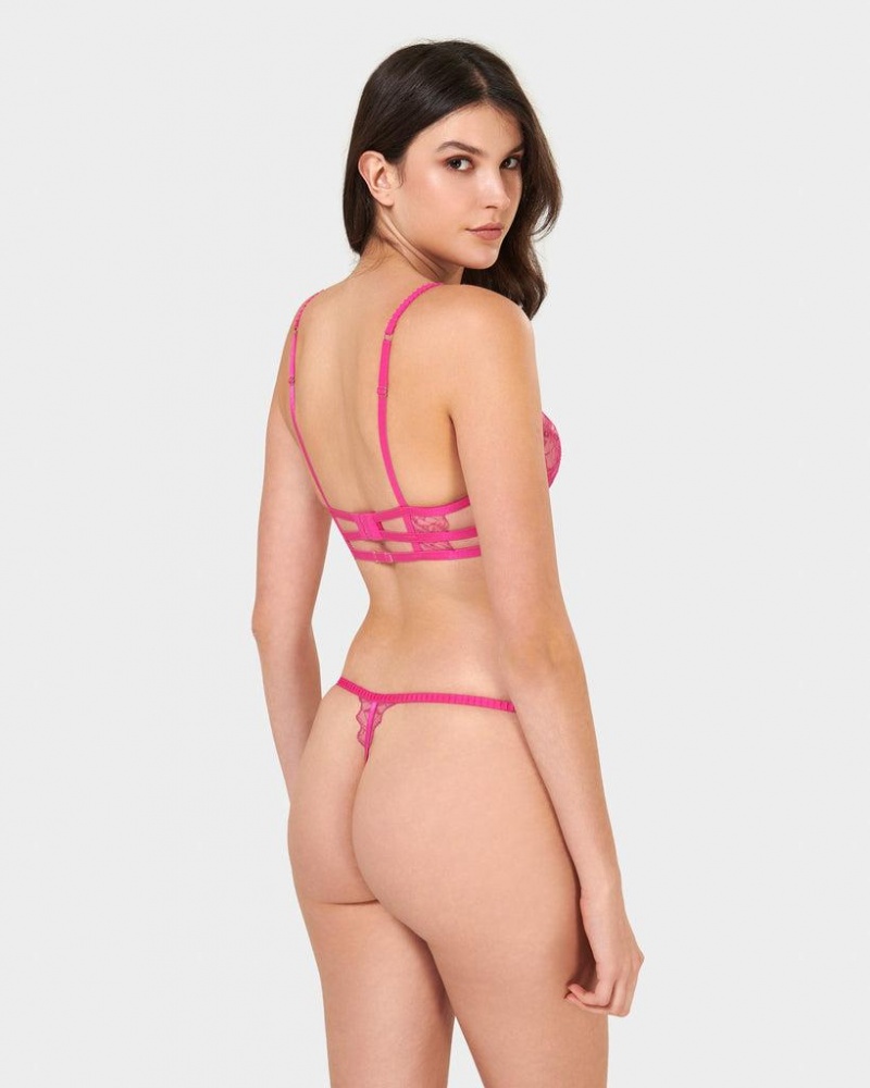 Bluebella Astra Thong Lingerie Fuchsia Pink | USATV3317