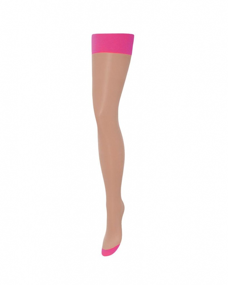 Bluebella Back Seam Leg/Plain Top Stockings Pink | USAPQ3480