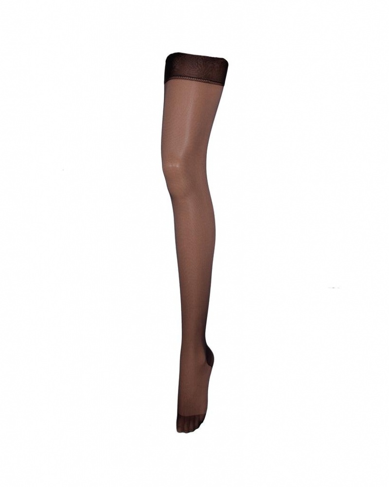 Bluebella Back Seam Leg/Plain Top Stockings Black | USAFM3483