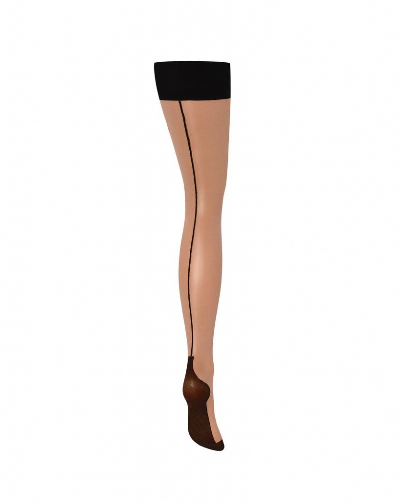 Bluebella Back Seam Leg/Plain Top Stockings Black | USAPQ3487