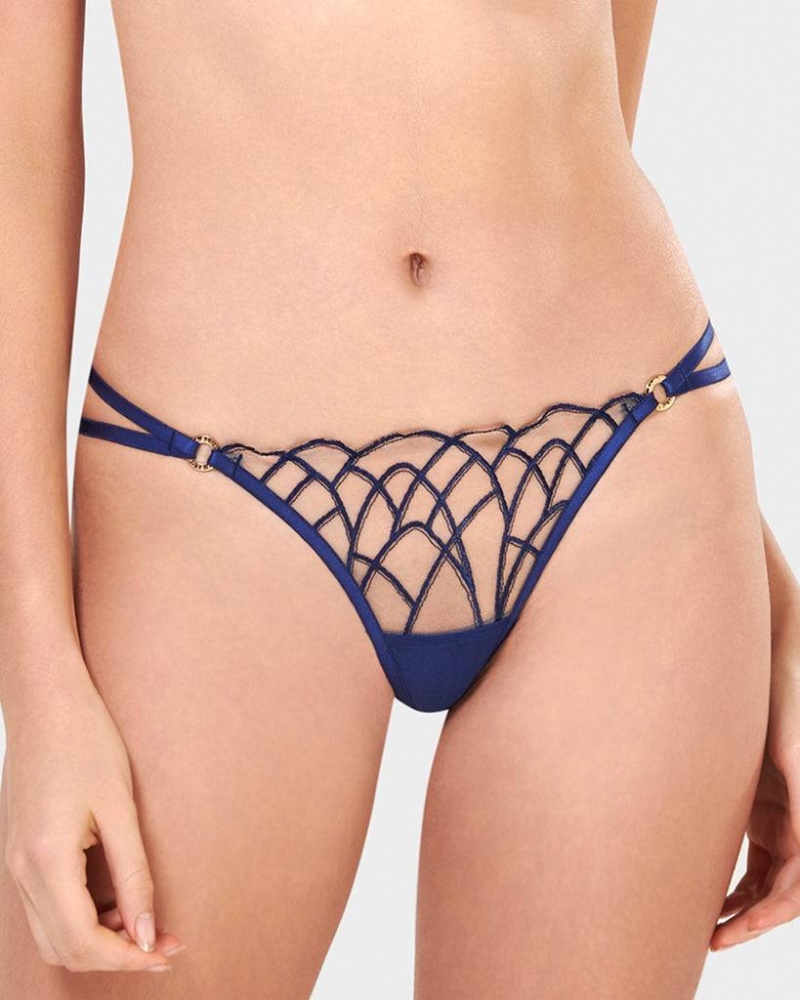 Bluebella Beatrix Thong Panties Blue | USAKI3188