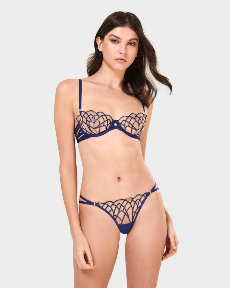 Bluebella Beatrix Thong Twilight Lingerie Blue | USABC3298