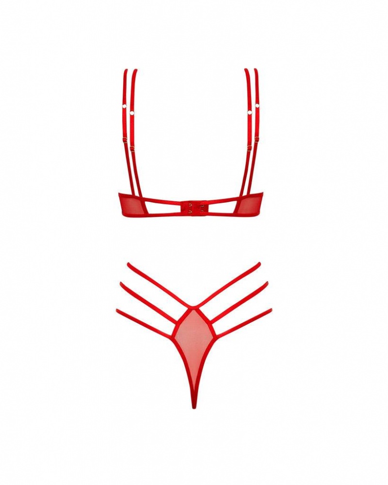 Bluebella Brigitte Wired Bodysuit Red | USAQZ3206