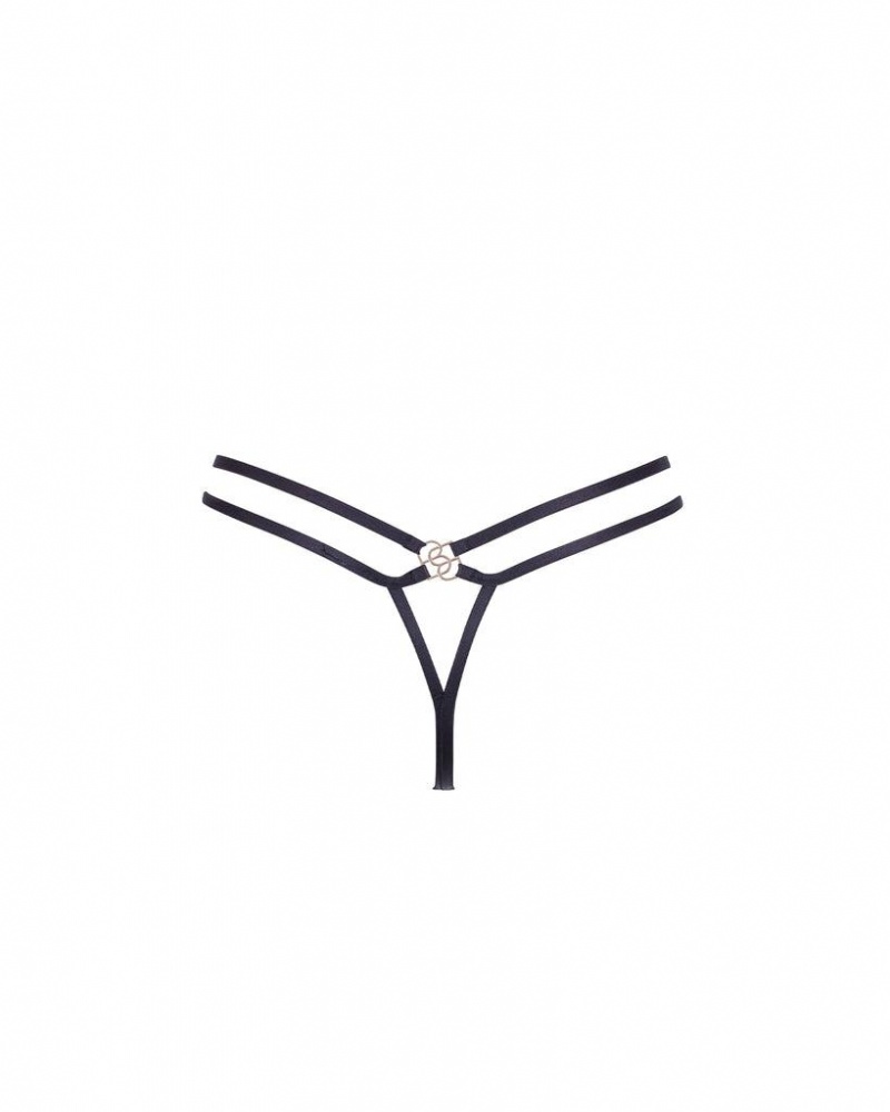 Bluebella Carla Thong Lingerie Black | USAMA3278