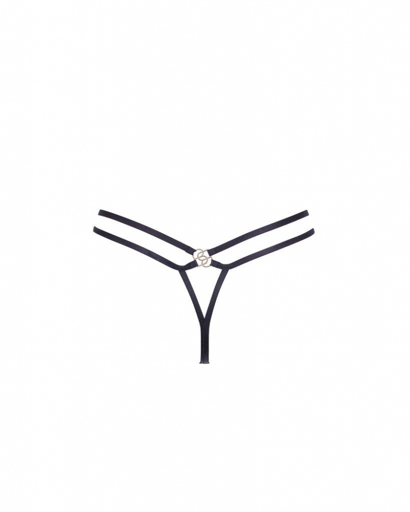 Bluebella Carla Thong Panties Black | USAJJ3021