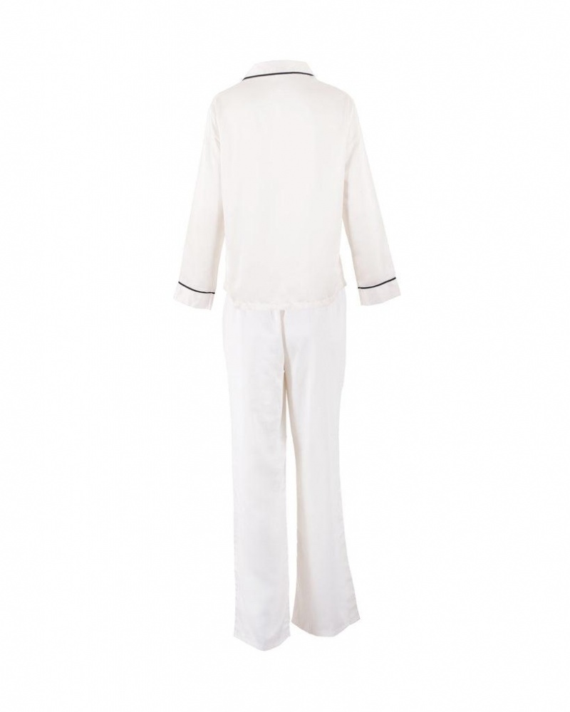 Bluebella Claudia Shirt and Trouser Nightwear Cream | USASO3433