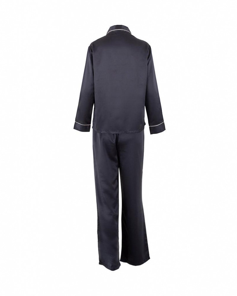 Bluebella Claudia Shirt and Trouser Nightwear Black | USAUT3438