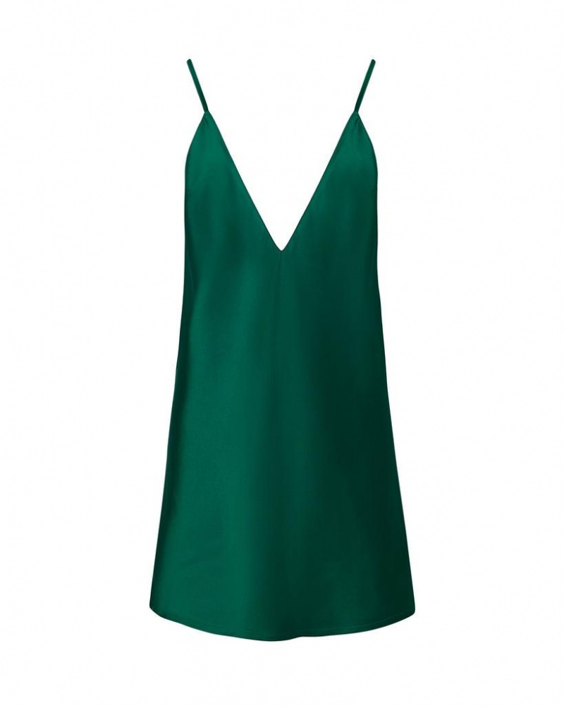 Bluebella Clea Luxury Satin Short Chemise Nightwear Green | USAIS3464