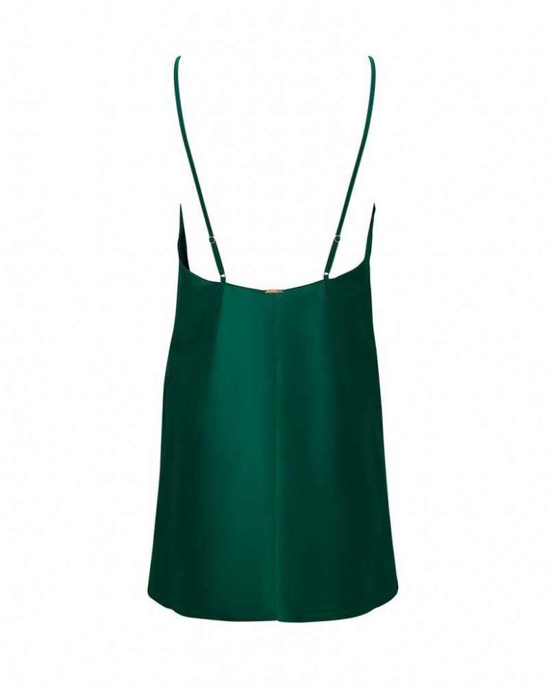 Bluebella Clea Luxury Satin Short Chemise Nightwear Green | USAIS3464