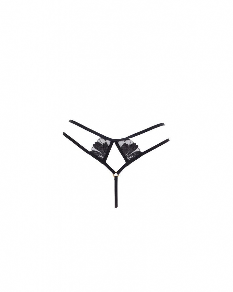 Bluebella Colette Thong Lingerie Black | USARW3221