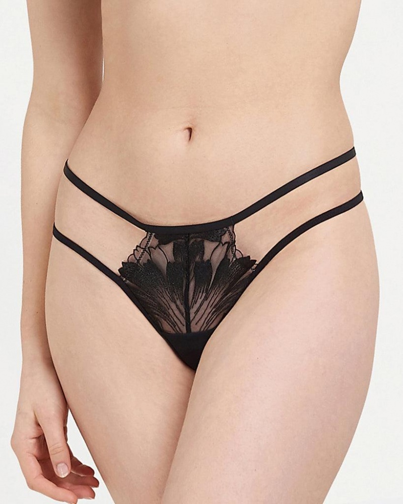 Bluebella Colette Thong Lingerie Black | USARW3221