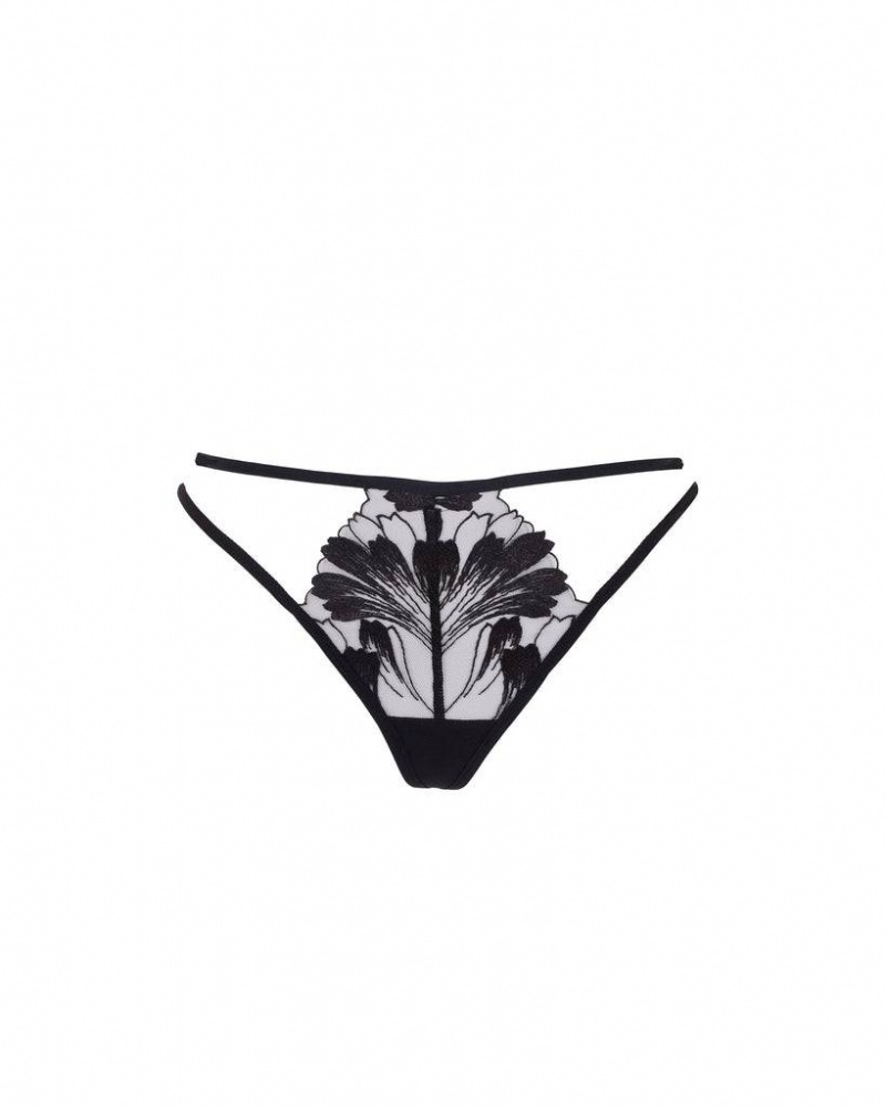 Bluebella Colette Thong Panties Black | USASO3124