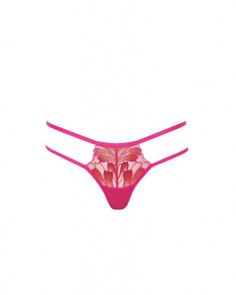 Bluebella Colette Thong Panties Fuchsia Pink / Orange | USABC3156