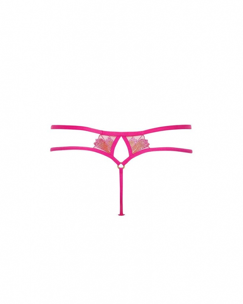 Bluebella Colette Thong Panties Fuchsia Pink / Orange | USABC3156