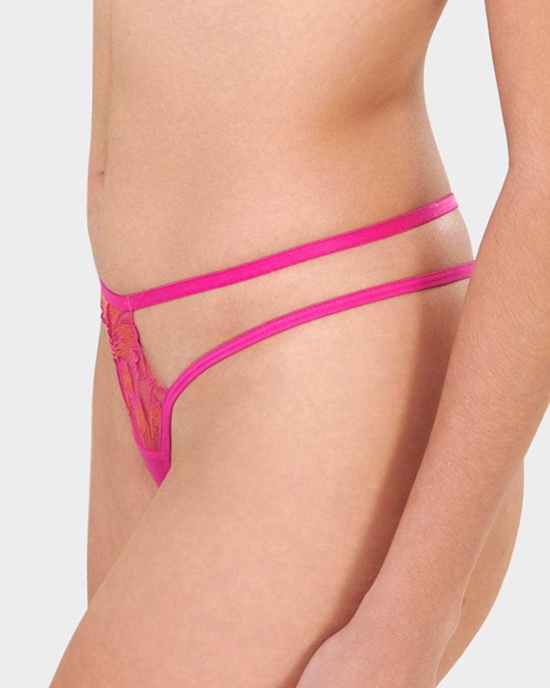 Bluebella Colette Thong Pepper Lingerie Fuchsia Pink / Orange | USAIS3270