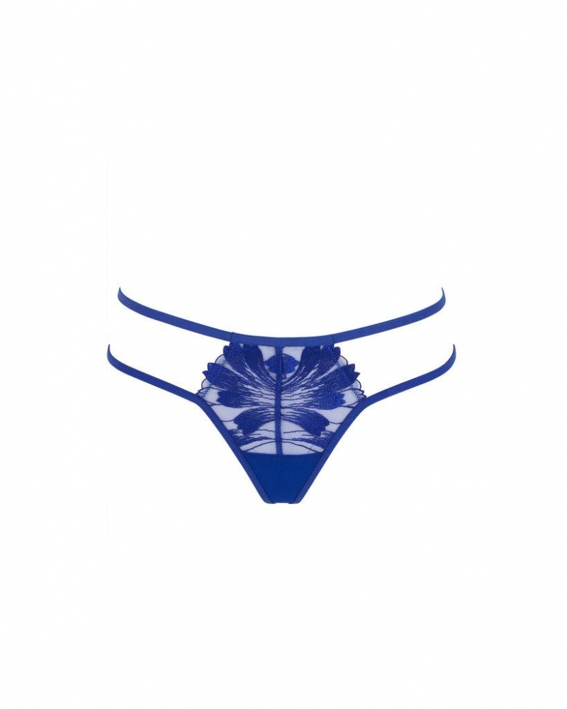 Bluebella Colette Thong Surf the Web Lingerie Blue | USAQZ3224