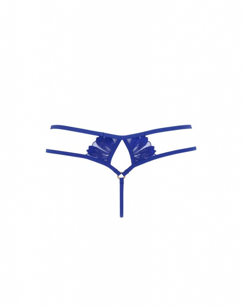 Bluebella Colette Thong Surf the Web Lingerie Blue | USAQZ3224