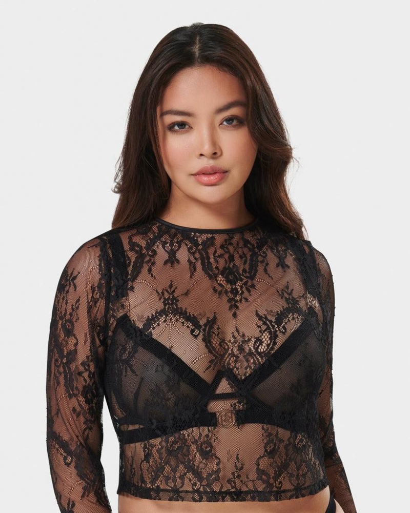 Bluebella Cordelia Top Nightwear Black | USAVD3448