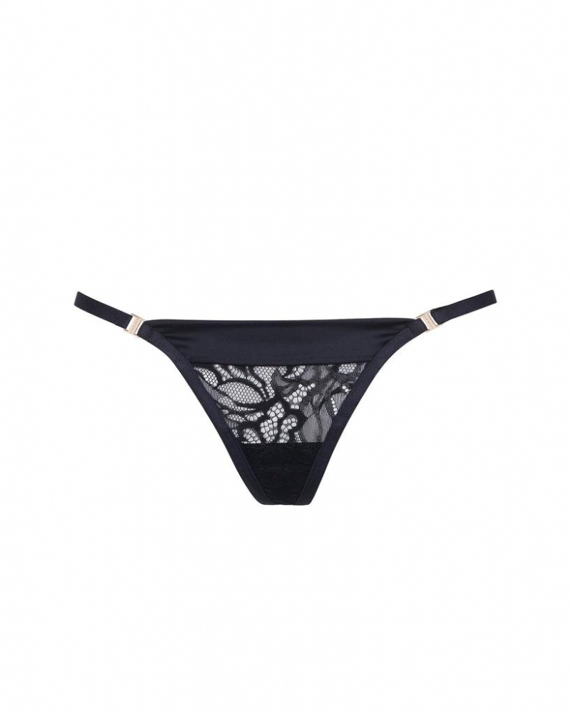 Bluebella Eleanora Thong Lingerie Black | USACE3229