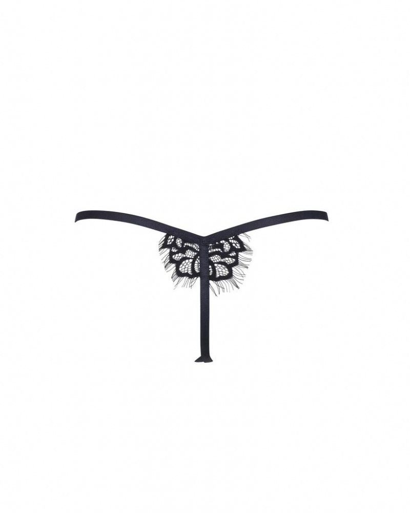 Bluebella Eleanora Thong Lingerie Black | USACE3229