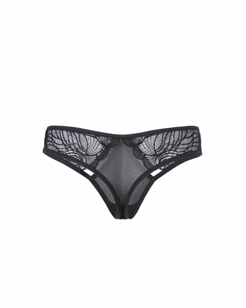 Bluebella Emerson Thong Lingerie Black | USALH3329