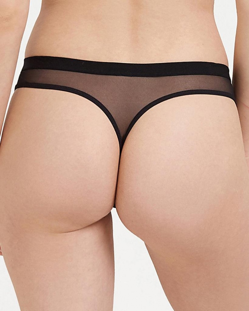 Bluebella Karolina Thong Lingerie Black | USAOR3242