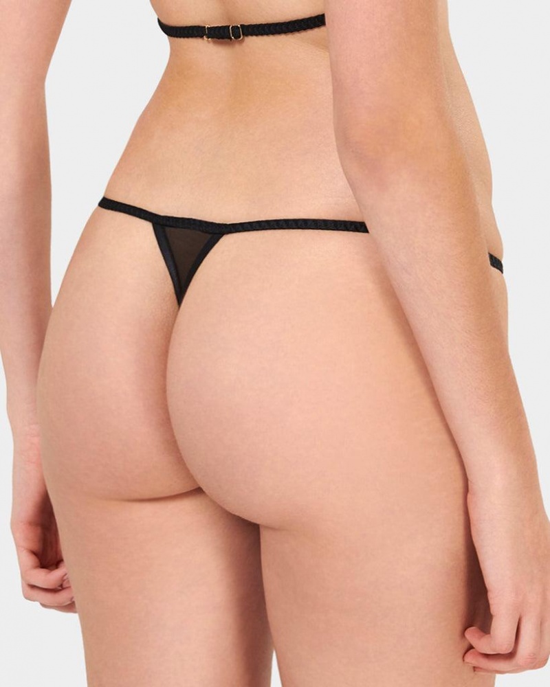 Bluebella Lena Thong Lingerie Black | USAKI3304