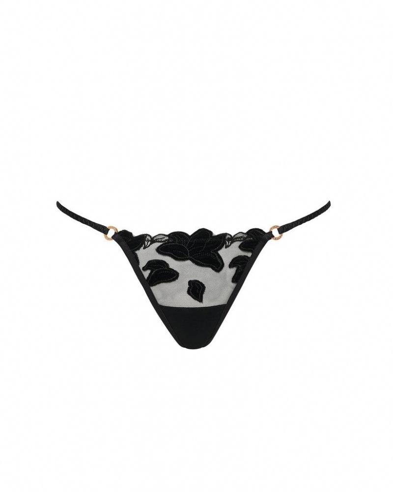 Bluebella Lena Thong Lingerie Black | USAKI3304