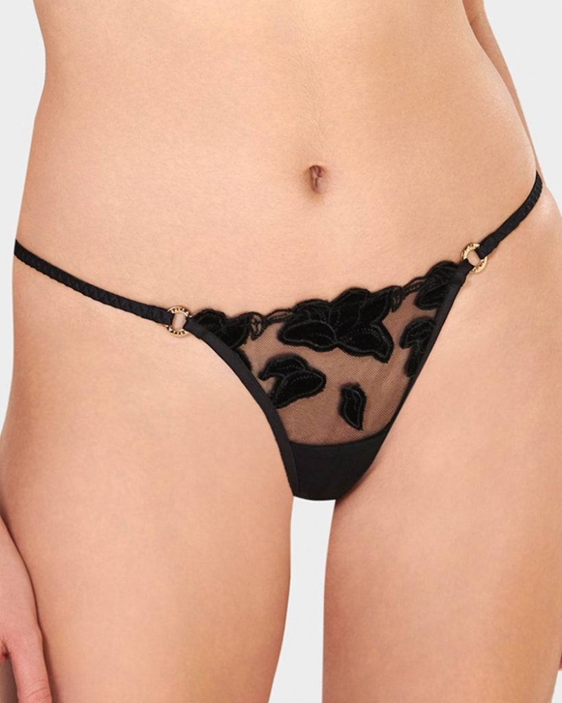 Bluebella Lena Thong Panties Black | USANB3181