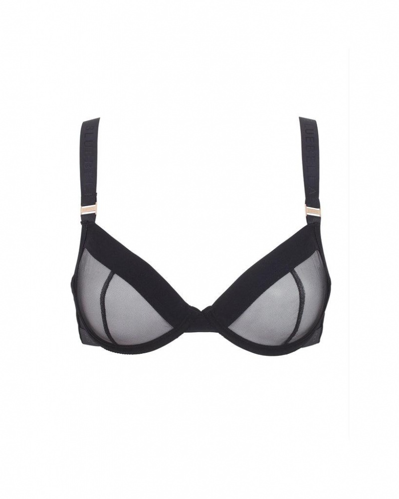 Bluebella Lilia Mesh Wired Bra Black | USAQZ3523