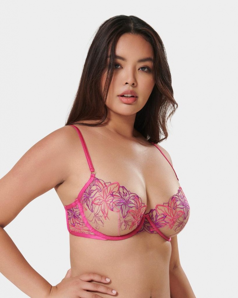 Bluebella Lilly Bra Fuchsia Pink / Light Purple | USAOR3515