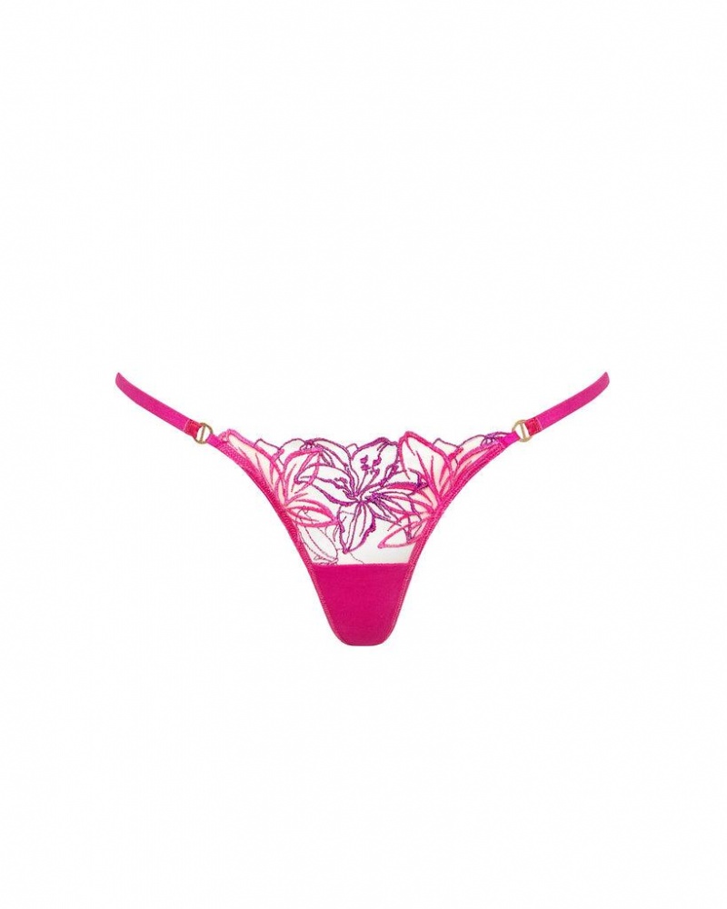 Bluebella Lilly Thong Lingerie Fuchsia Pink / Light Purple | USAEX3275