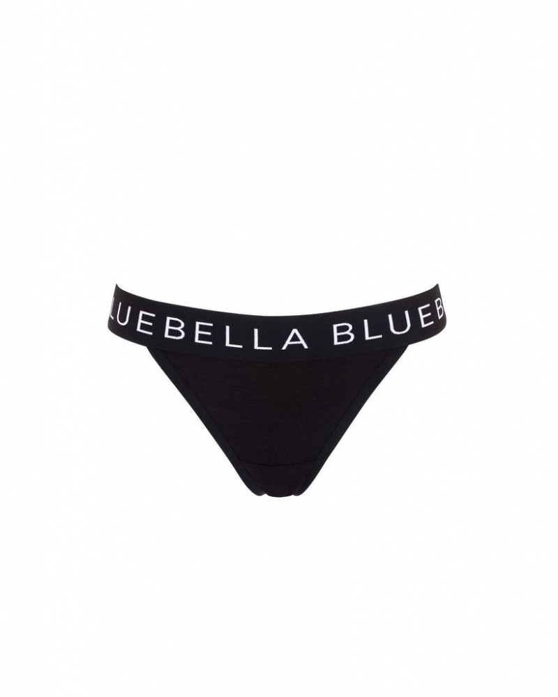 Bluebella Lulu Eco Bamboo Thong Lingerie Black / White | USAYU3245