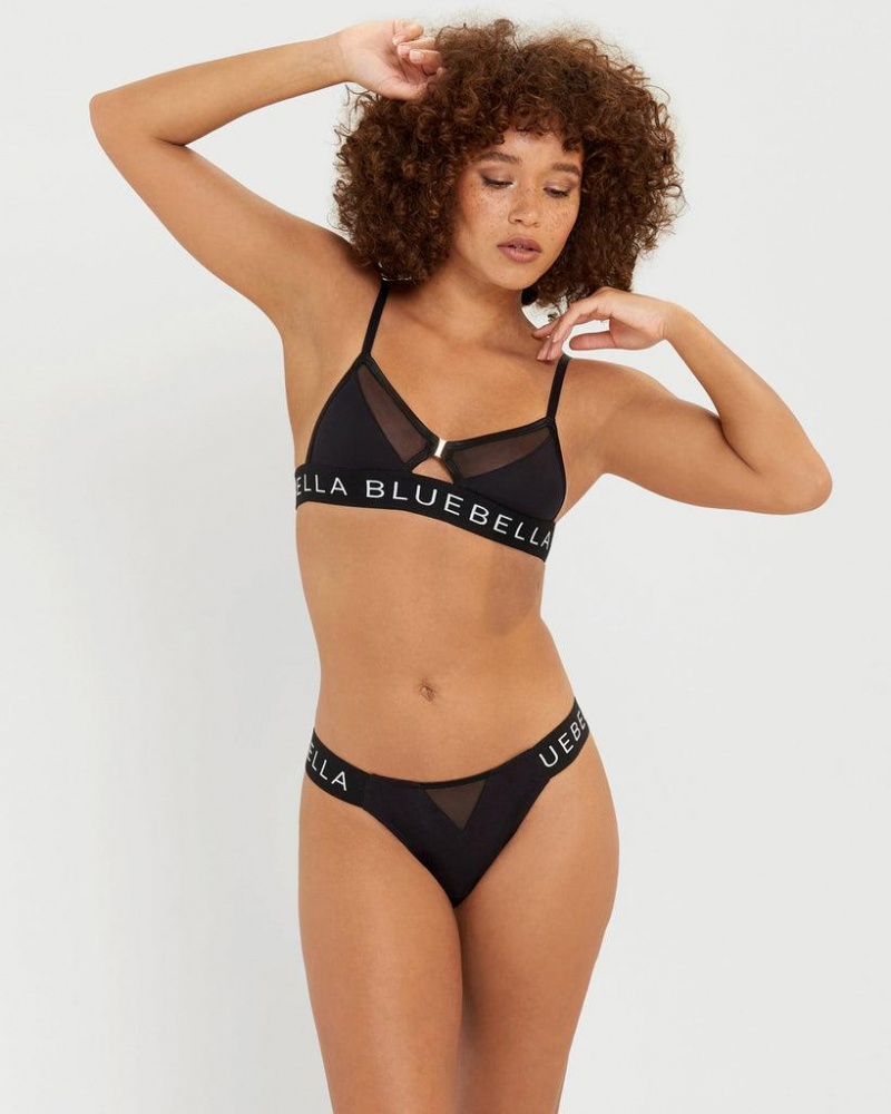 Bluebella Mabel Eco Bamboo Mesh Non Wired Bras Black | USANB3039