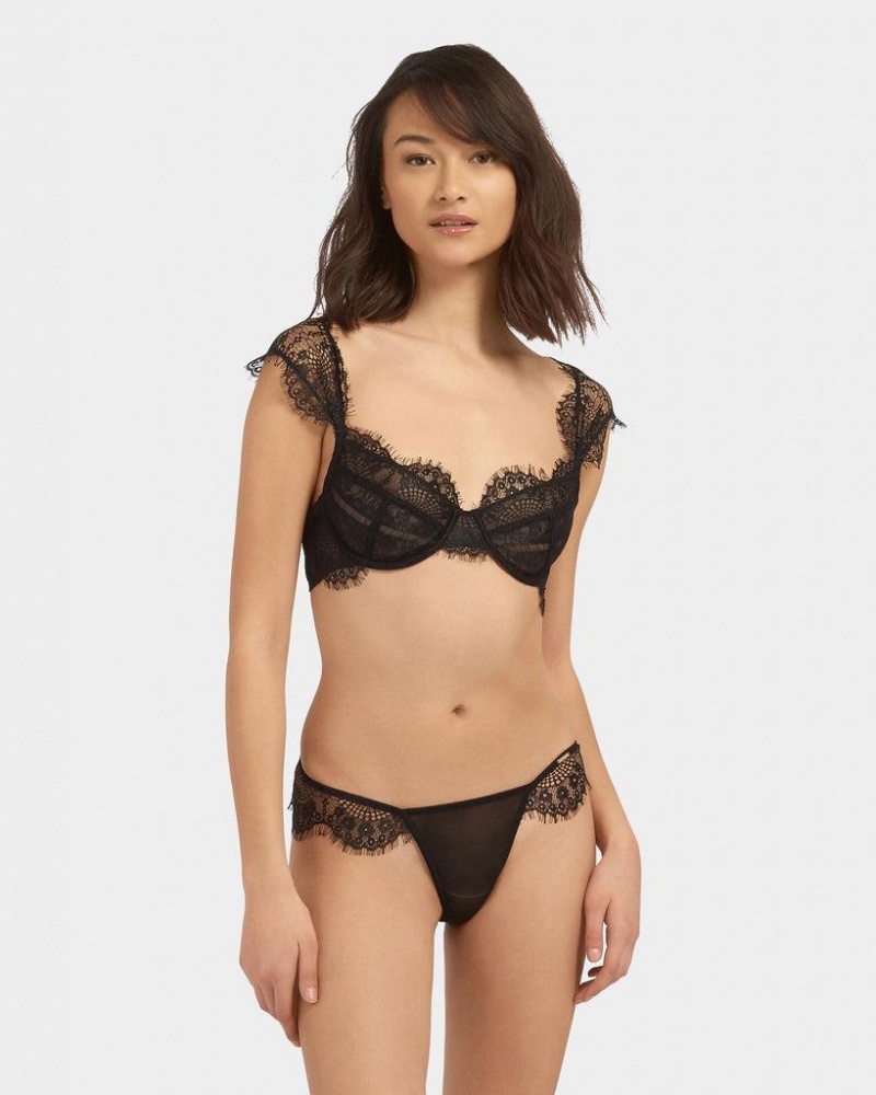 Bluebella Marina Thong Lingerie Black | USAAP3240