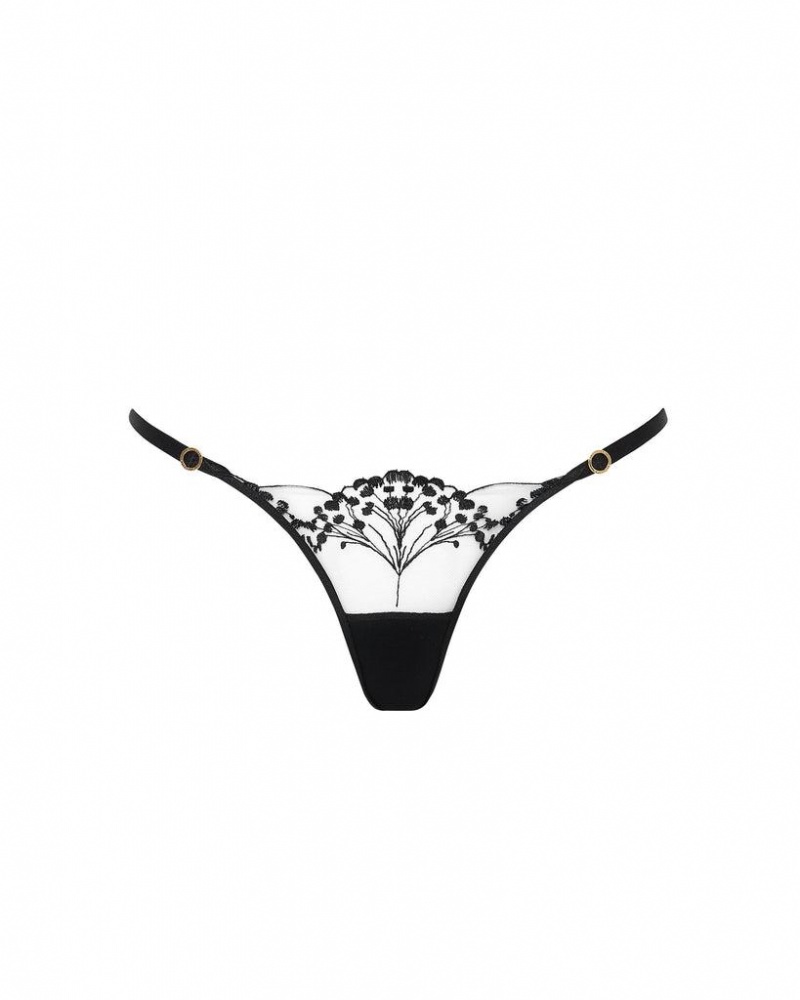 Bluebella Marisa Thong Lingerie Black | USADN3283